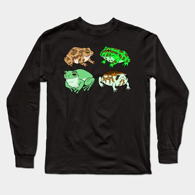 Frog Party Long Sleeve T-Shirt by HonuHoney